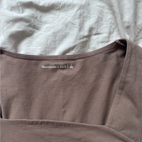Abercrombie Brown Long Sleeve Women's Bodysuit with Square Neckline Size L - Picture 3 of 6